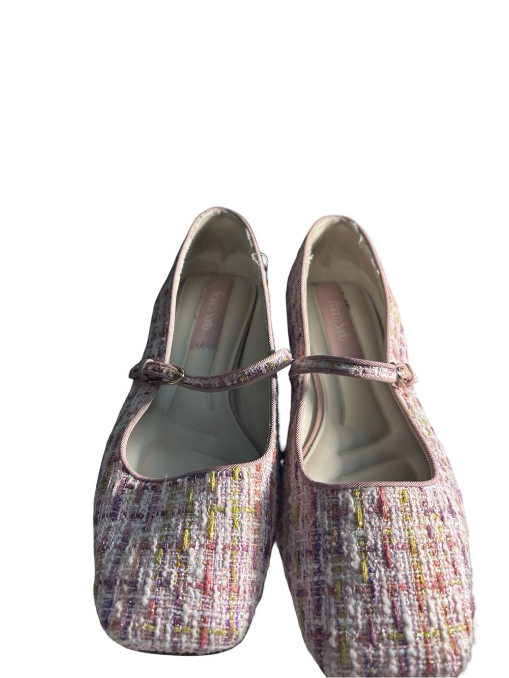 Franco Sarto Tinsley3 Pink Tweed Mary Jane